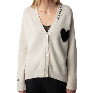 Zadig & Voltaire Mirka Cashmere Heart Cardigan Sweater